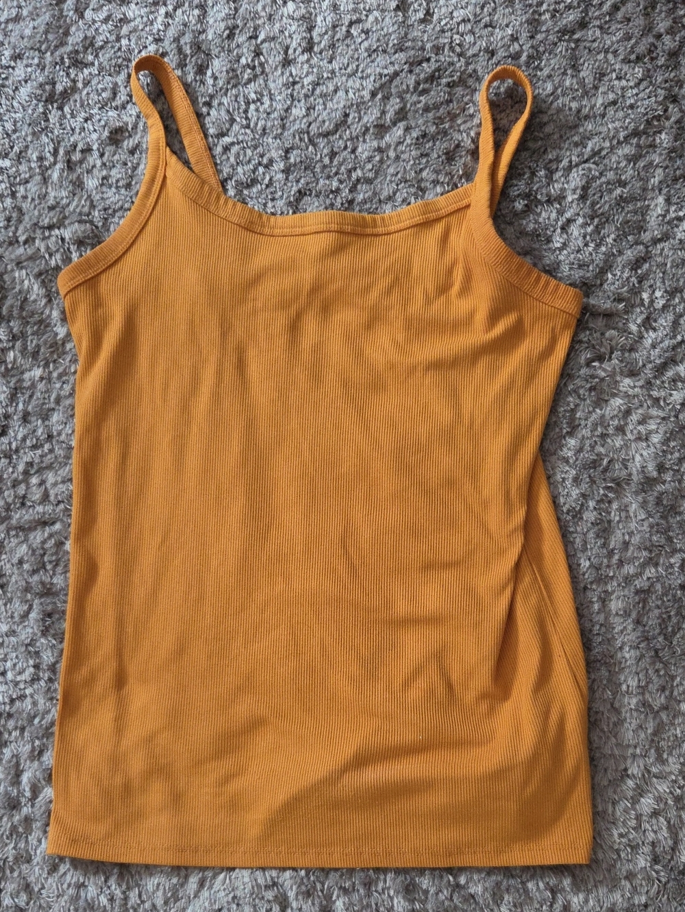 No Boundaries Ribbed Spaghetti Strap Tank - Mustard Yellow